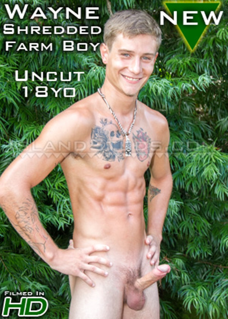 IslandStuds Wayne tanned 18 year old big bulging biceps boy bubble butt hairy smooth twink body college surfer uncut cock foreskin 003 gay porn video porno nude movies pics porn star sex photo - Beautiful tanned uncut 18 year old Oklahoma Cowboy Wayne jerks his huge cock