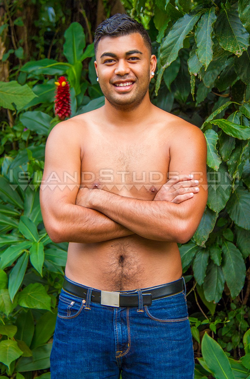 IslandStuds Sefa big beautiful beefy Samoan college student big feet brown hairy bubble butt thick black cock and BIG BROWN BALLS 02 gay porn star sex video gallery photo - Sefa’s brown thick cock and big balls bounce as he walks around the garden