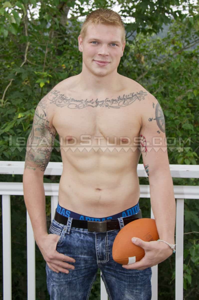 IslandStuds Cute 21 year old College Jock Parker nude soccer Football Player jerks huge 9 inch cock 001 gay porn pictures gallery - Cute 21 year old College Jock Parker is every students fantasy Football Player as he jerks his 9 inch cock